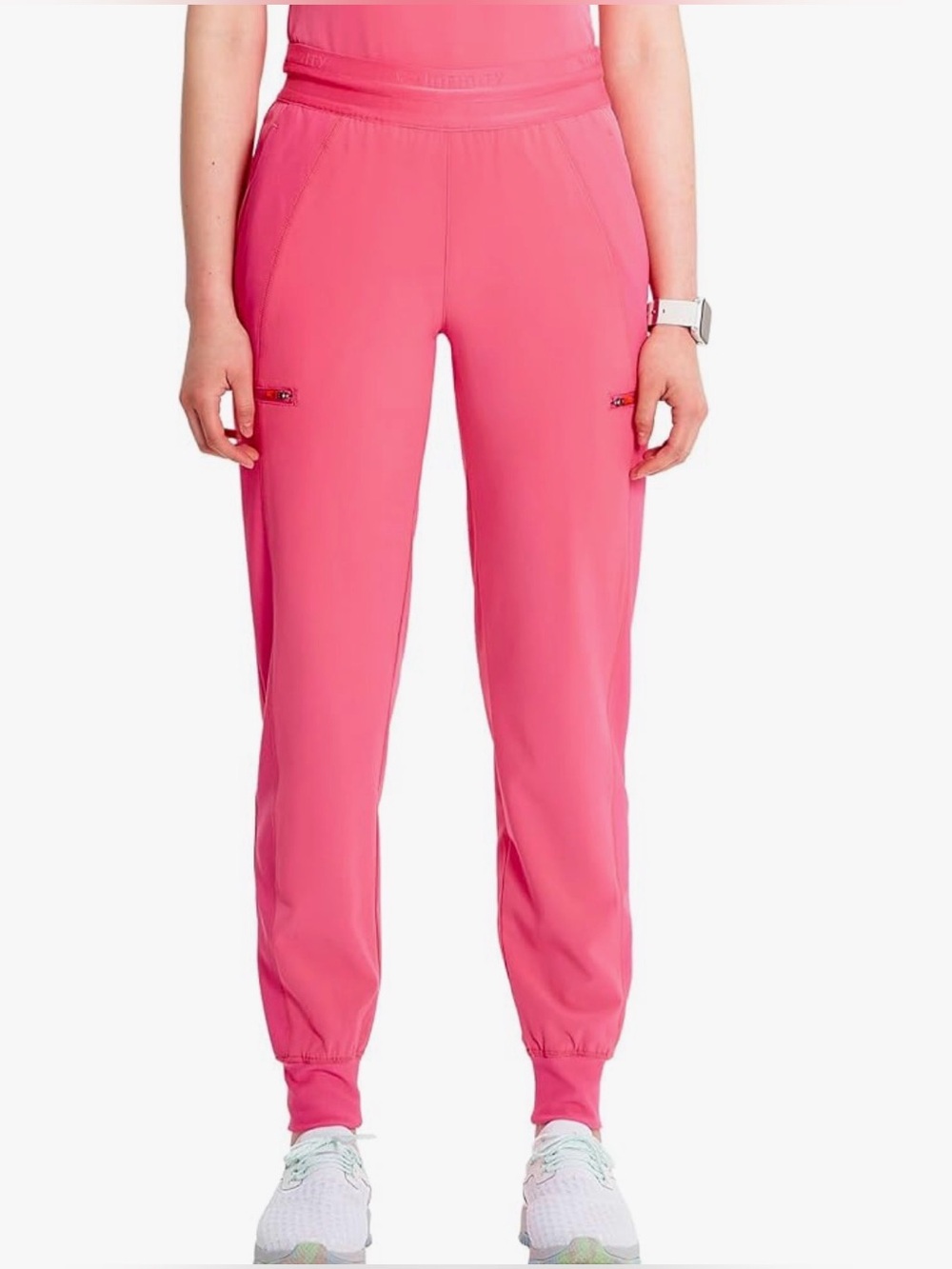 Cherokee Infinity Women’s Mid Rise Pull-on Jogger Scrub Pants Pink Size 3XL